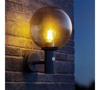 Lampe Murale Extérieur Détecteur Feu Avant Verre Fumée Anthracite LED H 37 CM