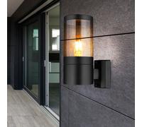 Applique murale d'extérieur en acier inoxydable Lampes d'extérieur d'extérieur maison appliques murales en acier inoxydable, fumée noire, 1x douille E27, LxlxH 15,5x10,2x24 cm