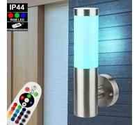 Lampe Murale Extérieur Lampe de Jardin Terrasses Dimmable Télécommande Inox LED