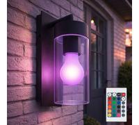 Applique extérieure dimmable avec télécommande Lampe de porte d'entrée anthracite Applique LED de façade, changement de couleur RGB,4,8W 470lm blanc chaud, l x h 8,9 x 25 cm