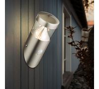 Applique murale d'extérieur avec détecteur de mouvement, lampe torche, éclairage de façade, lampe de porte d'entrée en acier inoxydable, 7W 450lm blanc chaud, LxH 25,9x23,9 cm
