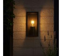 Applique extérieure Lanterne de façade Lampe de porte d'entrée Lampe de jardin noire Terrasses, 1x E27, l x h 11 x 22,8 cm