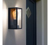 Lampe Murale Extérieure Applique Hauswandleuchte IP44 Verre Noir E27 H 23,6 CM