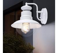 Lampe Murale Extérieure Applique Lanterne de Jardin Rond Blanc 1x E27 H 27 CM