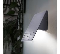 Applique murale d'extérieur, lampe de façade, éclairage de porte d'entrée, lampe de jardin LED en aluminium, gris foncé, LxH 15 x 20 cm