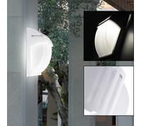 Applique d'extérieur design ALU lampe de balcon de terrasse en verre blanc dans un ensemble comprenant des ampoules LED