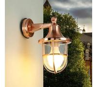 Lampe murale extérieure laiton en cuivre, Lampe murale extérieure Maritim, IP64, E27, H:27 cm, cour, maison, balcon Lampe, lampe extérieure Lanterne Nostalgie