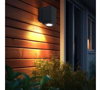 Lampe Murale Extérieure Luminaire de Façade LED Aluminium Gris Indirect Jardin