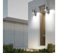 Lampe Murale Extérieure Luminaire de Façade LED Détecteur Mouvement Inox 2er Set