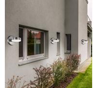 Lampe Murale Extérieure Luminaire de Façade LED Jardin Inox Argent 3er Set