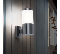 Applique murale d'extérieur en acier inoxydable, éclairage d'extérieur, lampe de porte d'entrée, applique de jardin, lampe de façade blanc argenté, métal plastique, 1x E27, PxHxP 10,2x24x15,5 cm