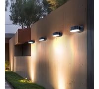 Applique murale extérieure applique extérieure LED applique de jardin noir réglable, aluminium plastique, 6W 660lm blanc chaud, LxH 11x9,6 cm, lot de 4