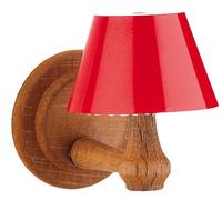 Lampe murale FADEDA Abat-jour en plastique rouge, LxlxH en mm : 41x11x35. Pour crèches, miniatures, hobby et modélisme, accessoires pour maisons de poupées et trains miniatures.