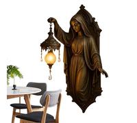 Lampe Murale | Figurines en Résine Vintage pour la Décoration Intérieure,Lumières De Nuit Murales Vierge Marie Sans Fil,Pour Entrée Couloir Bureau Chambre d'Enfant Fête Halloween Noël Vacances Anniver
