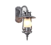 Lampe murale industrielle rétro à pétrole, applique murale extérieure antirouille, éclairage mural antique for porche de maison(Silver)