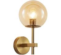 Lampe Murale Intérieure Moderne Applique Murale En Verre de Lait Noir Ferme Vintage Doré pour Salle de Bain Ambre Gris Fumé pour Chambre à Coucher Entrée Couloir Éclairage Luminaire Mural