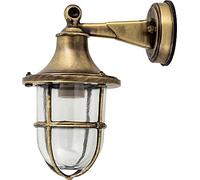 Lampe Murale Laiton Antique, Porte d'Entrée Balcon, Extérieure Maritim IP64, E27, L:14 cm, Bateau, Terrasse, Cour