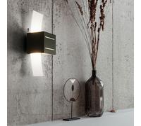 Applique design appliques salle à manger aluminium verre spot lampe satiné, noir, 1x G9, x H x P 10x30x12 cm, salon, couloir