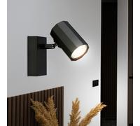 Applique murale Lampe de salon avec spot mobile Chambre à coucher gris, aluminium, métal, 1x GU10, LxHxP 7x14x14,5 cm