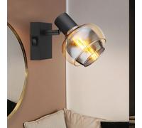 Lampe Murale Lampe De Chambre Spot Orientable En Verre Fumé Noir