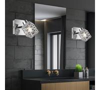 Applique murale applique murale argent orientable spot spot intérieur, écran en maille d'aluminium, HxLxP 12,5 x 9 x 11 cm, lot de 2