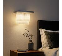 Lampe Murale Lampe De Salon Aluminium Tiges En Verre Satiné Suspendue H 23,5 Cm