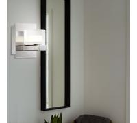 Applique murale chrome salon moderne spot mural Applique LED design argent, abat-jour clair, 1x LED 5 watt 400 lumens blanc neutre, LxH 8 x 10 cm
