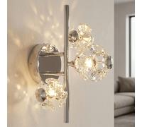 Lampe Murale LED Globo Cristal Doré 3 Lumières 41 cm Salon