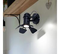 Applique murale Chambre à coucher Chambre d'amis Eclairage noir Spot réglable en kit, ampoules LED incluses