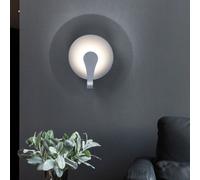 Applique murale lampe d'escalier gris lampe de chambre, aluminium, 6W 580lm blanc chaud, LxH 15,8x18,4 cm Näve 1176259