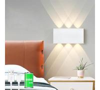 Lampe murale LED rechargeable Lampe murale avec batterie 5200mAh avec interrupteur Touch Control 3 modes niveaux de luminosité,pour salon EscalierCouloir Appliques murales sans fil (blanc)