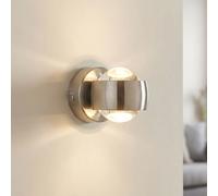 Lampe Murale LED Wandleuchte Chambre Up Down Argent Métal Verre H 10 cm