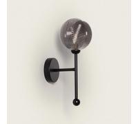 Lampe Murale Métal Et Verre Abbie Gris Fumée