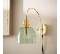 LEDKIA LIGHTING - Lampe Murale Métal et Verre Baudelaire | Fonctionne avec Ampoules E14 | Design Vintage pour Intérieur | Pour Salons, Chambres, Restaurants, Ambre, Verre