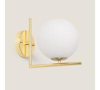 LEDKIA LIGHTING - Lampe Murale Design Moonlight | Métal et Verre | Pour Ampoules E14 220-240V | Pour Maison et Entreprise | Décorative et Élégante, Doré, Métal - Verre