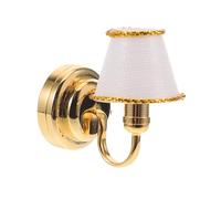 Lampe murale miniature pour maison de poupée, échelle 1:12, bordure blanche et dorée, mini applique murale sans fil, accessoires de meubles pour maison de poupée, décoration d'intérieur