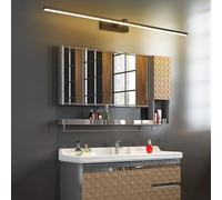 Lampe Murale Miroir LED Salle de Bains Éclairages Murales 18W Moderne Noir linéaire 100CM Applique Murale Armoire Intérieure 3000K/6000K Miroir Armoir Tableau Meuble (Noir Lumière Chaude,100cm)