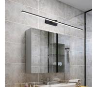 Lampe Murale Miroir LED Salle de Bains Éclairages Murales 18W Moderne Noir linéaire 100CM Applique Murale Armoire Intérieure 3000K/6000K Miroir Armoir Tableau Meuble (Noir Lumière Blanche,100cm)