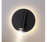 Lampe Murale Moderne 8W LED Luminaire de Lit Salle de Lecture Applique Murale avec Interrupteur Spot Chambre à coucher Appliques murales Luminaire de Salon (Black 1,Warm light)