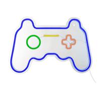 Lampe Murale Néon LED "Manette de Jeu" 41cm Bleu