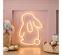 Lampe Murale Néon Lumineuse En Forme De Lapin Avec Led Blanc Chaud Minuterie Et Télécommande Lumière Pour Chambres D'enfants Décoration De Pâques Pour Intérieur[Led5263853]
