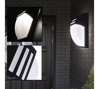 V-TAC Douille murale moderne IP44 en verre et aluminium noir