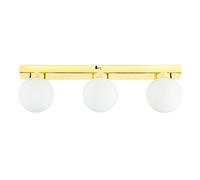 Licht-Erlebnisse Plafonnier salle de bain avec 3 boules métal verre doré 3x G9 salle de bain couloir plafonnier intérieur ampoules intemporelles interchangeables