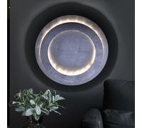 Applique murale plafonnier lampe de salon chambre à coucher, rotative, métal argenté, LED 6W 570Lm blanc chaud, DxH 24x7,5cm