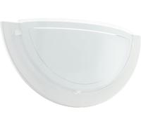 Lampe murale PLANET 1, applique murale à flamme, applique murale intérieure en acier et verre, lampe de salon en blanc et clair, lampe de couloir avec douille E27