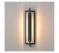 Lampe murale rectangulaire en acrylique de style chinois contemporain pour salon, hôtel, restaurant et chambre à coucher - Luminaire de chevet postmoderne (noir)