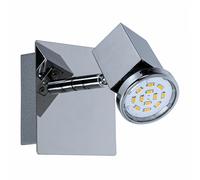 Applique murale chrome applique murale LED chambre spot réglable, 5W 400lm 3000K, LxL 30x30 cm, Eglo 93321