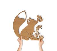 Lampe murale renard, veilleuse pour chambre d'enfant, fille et garçon, en bois MDF, fonctionnement sur piles