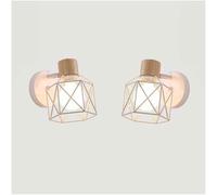 Lampe murale rétro de ferme avec nuance de cage en fer, ensemble de 2 appliques murales intérieures, lumières murales de chevet à LED pour salon, chambre à coucher, lampes murales rustiques et