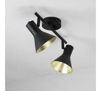 Lampe Murale Rétro Noir Et Or Pivotante Lampe De Plafond 2xE14 Lampe De Design